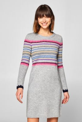 Edc Mit Wolle Strickkleid Mit Jacquard Muster Im Online Shop Kaufen