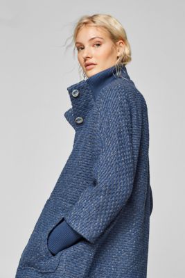 edc Made of blended wool Textured coat with ribbed cuffs at our