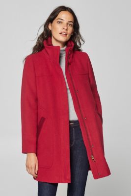 Esprit Wool blend coat with a standup collar at our Online Shop