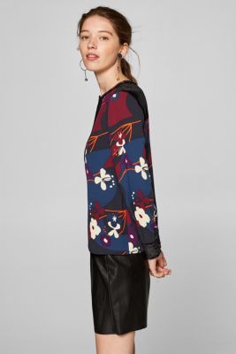 Esprit - Kimono blouse trimmed with velvet at our Online Shop