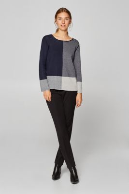 Esprit Colour block jumper with trumpet sleeves at our Online Shop