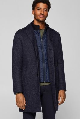 Esprit Wool blend coat with a quilted insert at our Online Shop