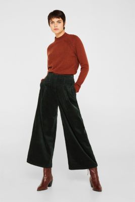 edc - Corduroy culottes made of stretch cotton at our Online Shop