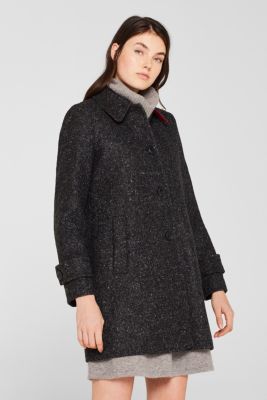 edc Made of blended wool Coat with a salt and pepper look at our