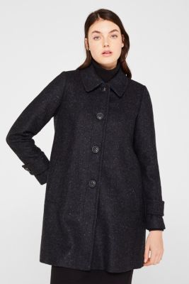 Edc Made Of Blended Wool Coat With A Salt And Pepper Look At Our Online Shop 