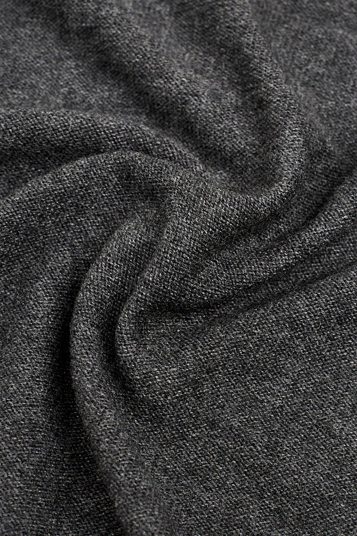 Mélange de laine et de cachemire : le foulard en fine maille, DARK GREY, detail image number 1