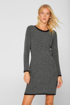 Esprit - Knit dress with stripes and texture at our Online Shop