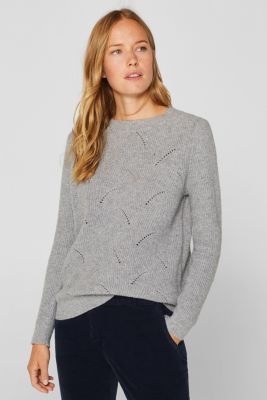 Esprit Mit Wolle Pullover mit StrukturMuster im Online Shop kaufen
