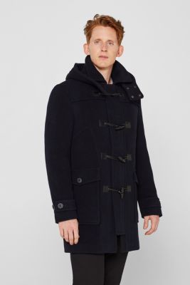 Esprit Wool blend duffle coat with a variable hood at our Online Shop