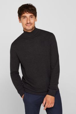 Esprit - Polo neck jumper, 100% cotton at our Online Shop