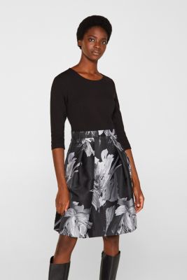 Esprit JerseyStretchKleid mit JacquardRock im Online Shop kaufen