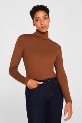 Esprit - Long sleeve stretch polo neck top at our Online Shop