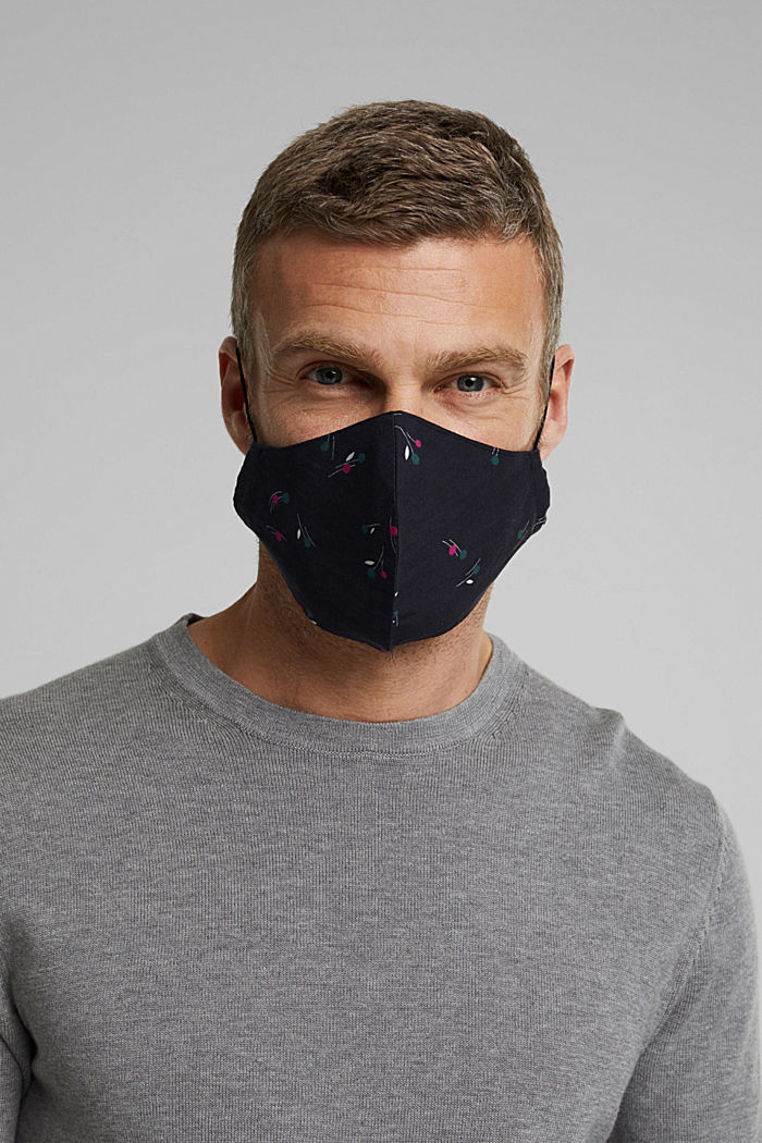 Face mask made of 100% organic cotton, NEW BLACK, detail image number 2