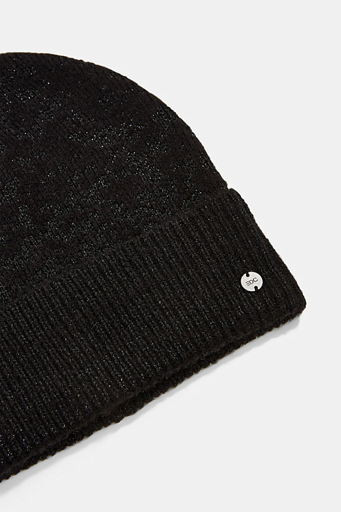 En matière recyclée : bonnet scintillant, BLACK, detail image number 1