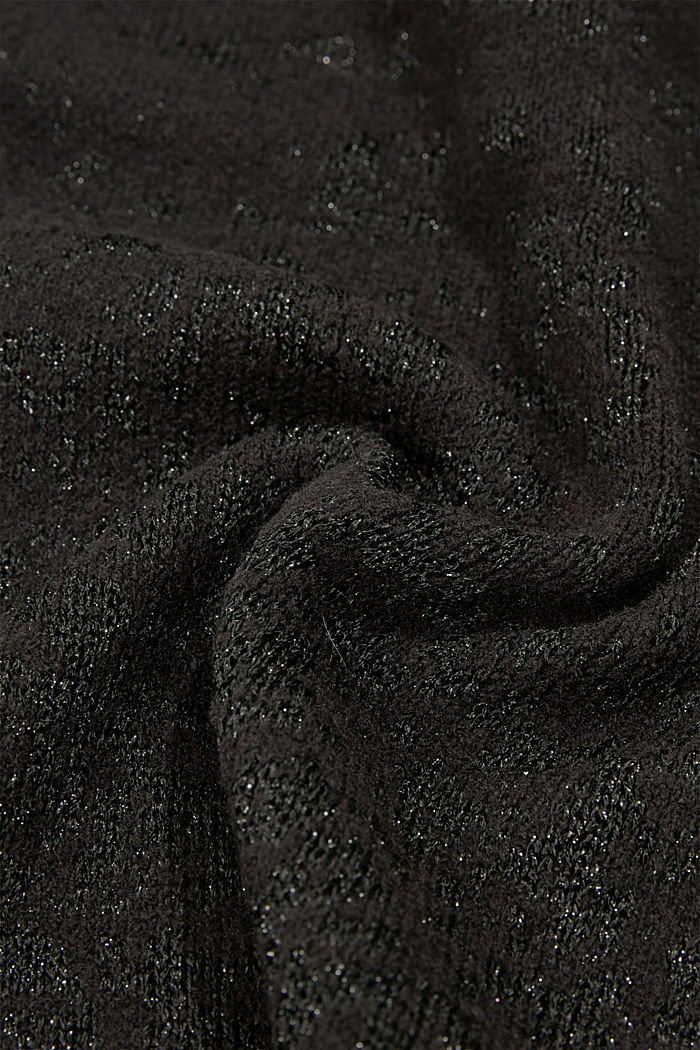 Gerecycled: gebreide sjaal met glitter, BLACK, detail image number 2