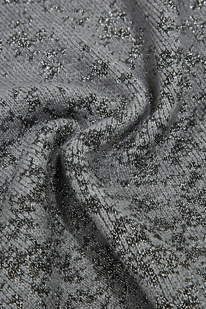 Gerecycled: gebreide sjaal met glitter, MEDIUM GREY, detail image number 2