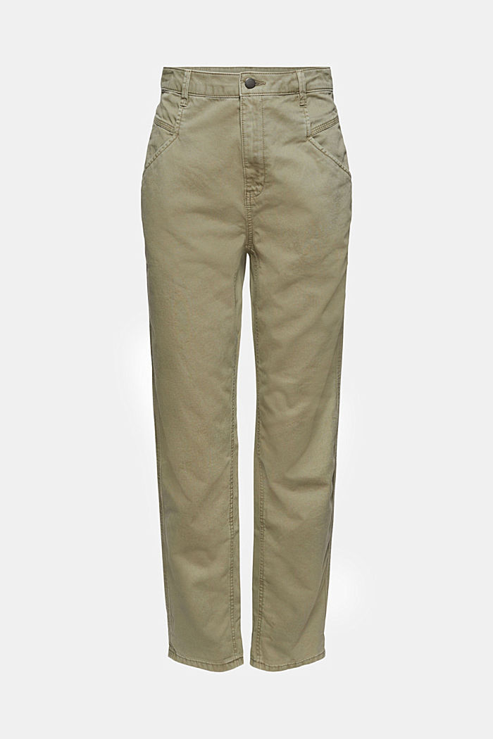 High-waisted trousers, organic cotton