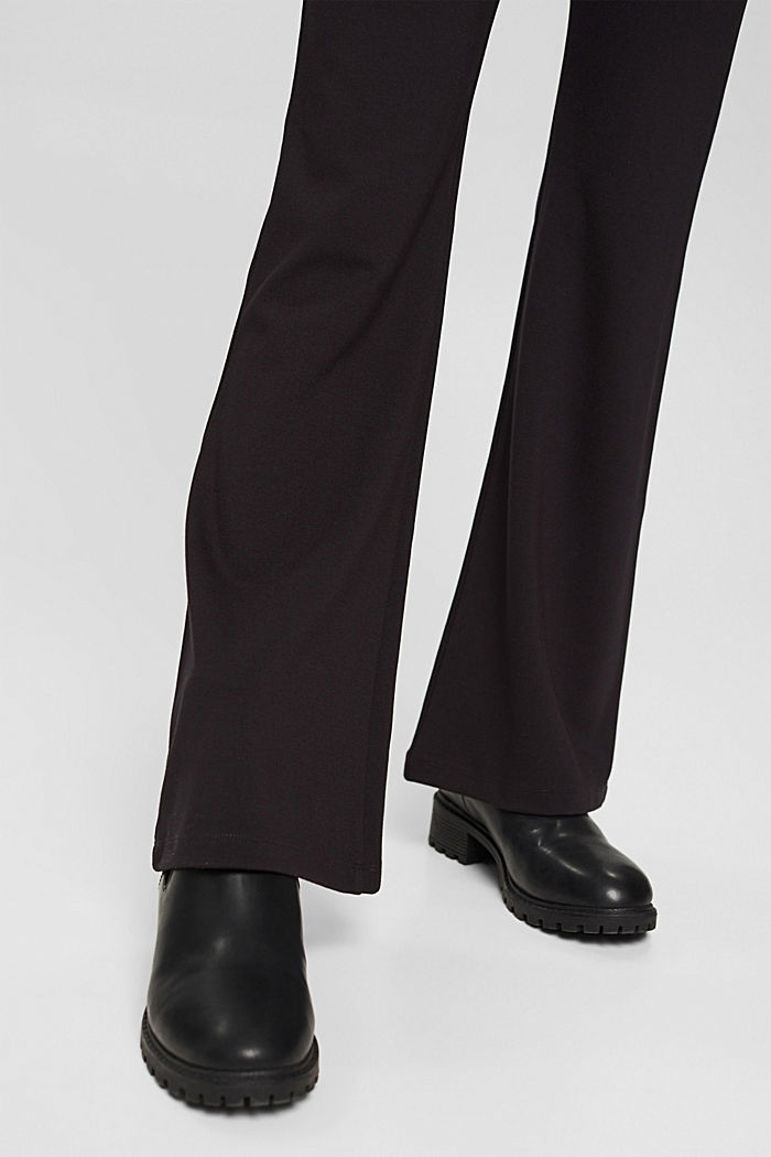 Pantalon bootcut en punto, LENZING™ ECOVERO™, BLACK, detail image number 5