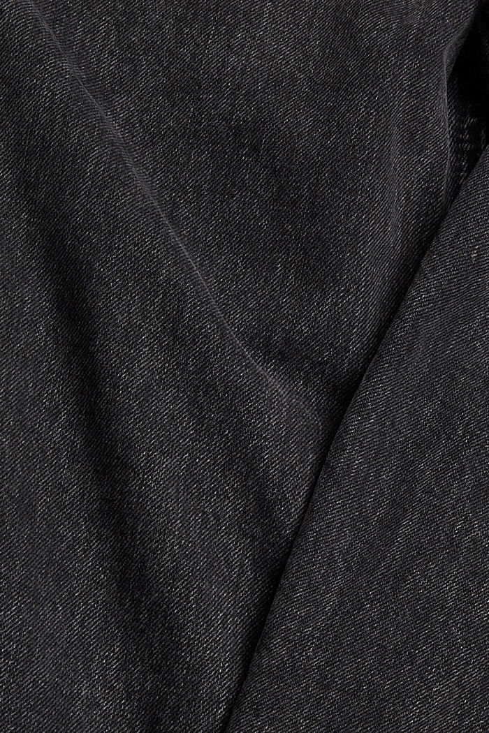Paperbagjeans van biologisch katoen, BLACK DARK WASHED, detail image number 4