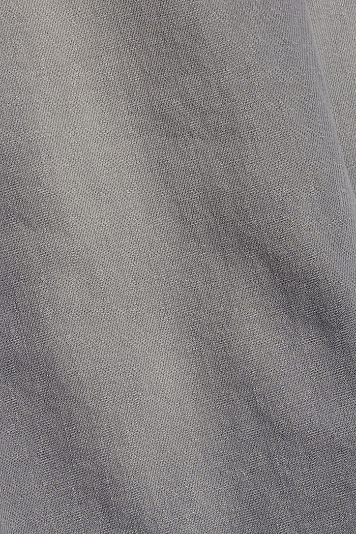 Modieuze jeans met stretch van biologisch katoen, GREY MEDIUM WASHED, detail image number 4
