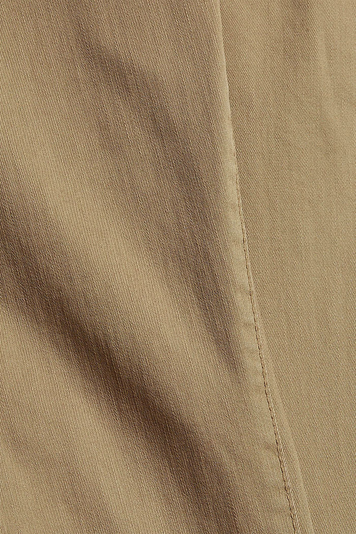 Stretchbroek met een dubbele knoop, LIGHT KHAKI, detail image number 4