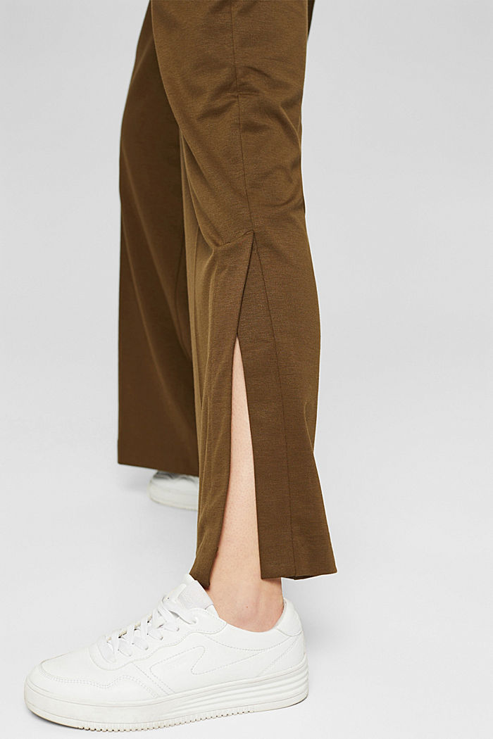Leveälahkeiset, halkiolliset housut, BROWN, detail image number 5