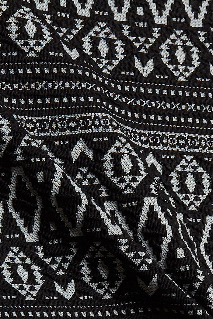 Jupe à motif aztèque, coton biologique mélangé, BLACK, detail image number 4