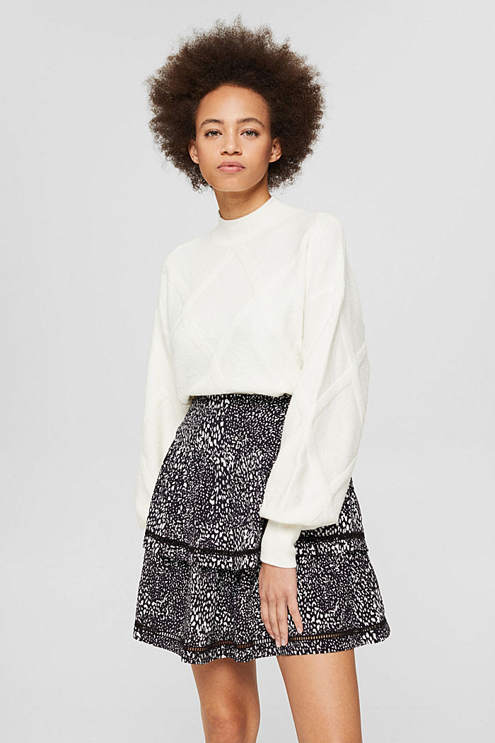 Flounce skirt with a pattern, LENZING™ ECOVERO