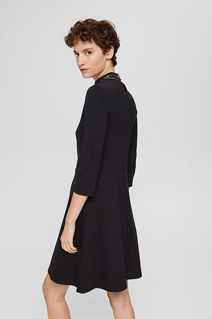 Mini-jurk van puntojersey, LENZING™ ECOVERO™, BLACK, detail image number 2