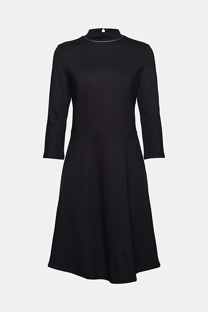 Mini-jurk van puntojersey, LENZING™ ECOVERO™, BLACK, overview