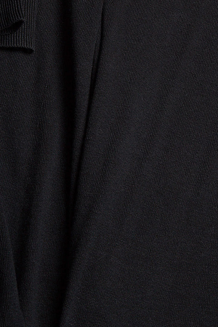 Polvipituinen neulemekko luomupuuvillasekoitetta, BLACK, detail image number 4