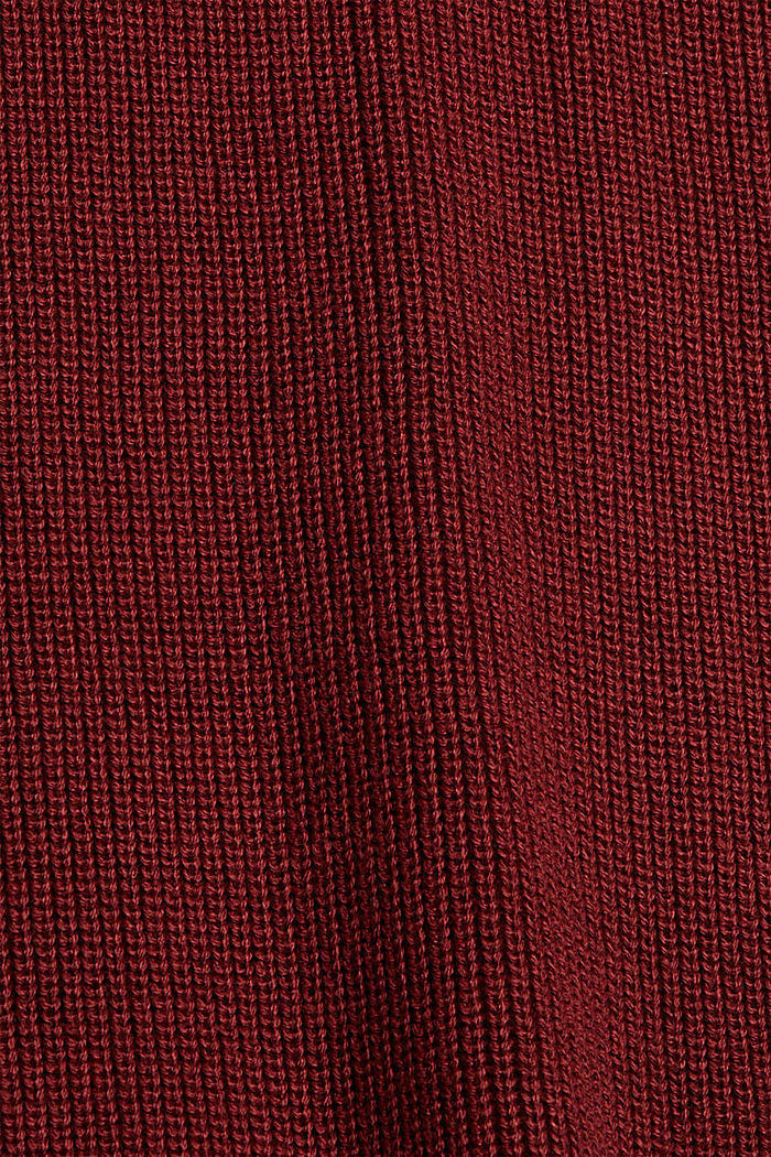 Mouwloos gebreide jurk, katoenmix, GARNET RED, detail image number 4