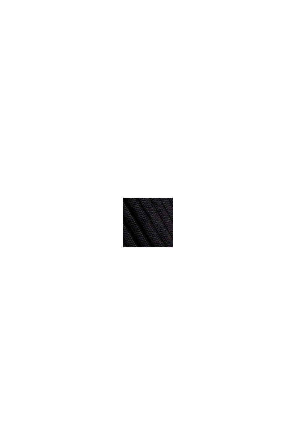 Ribgebreide jurk van katoenen jersey, BLACK, swatch