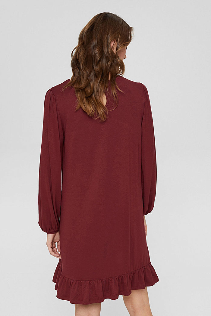 Jerseykleid aus LENZING™ ECOVERO™, GARNET RED, detail image number 2