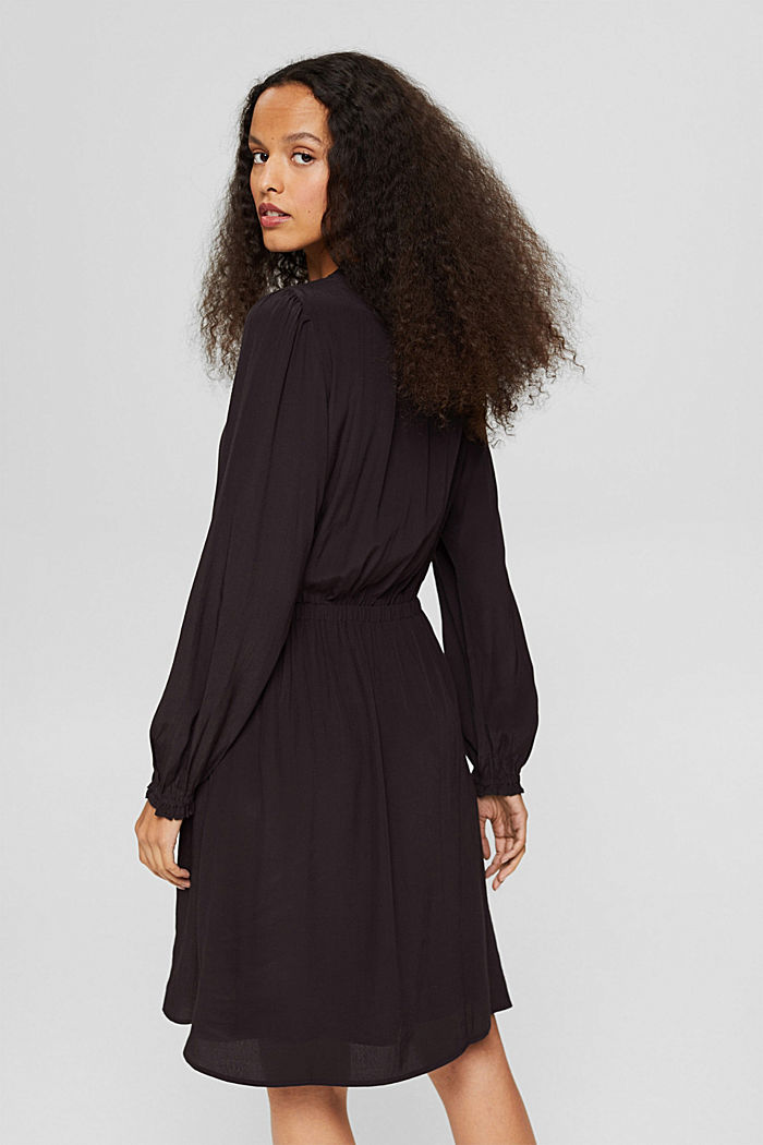 Kleid mit Rüschen aus LENZING™ ECOVERO™, BLACK, detail image number 2
