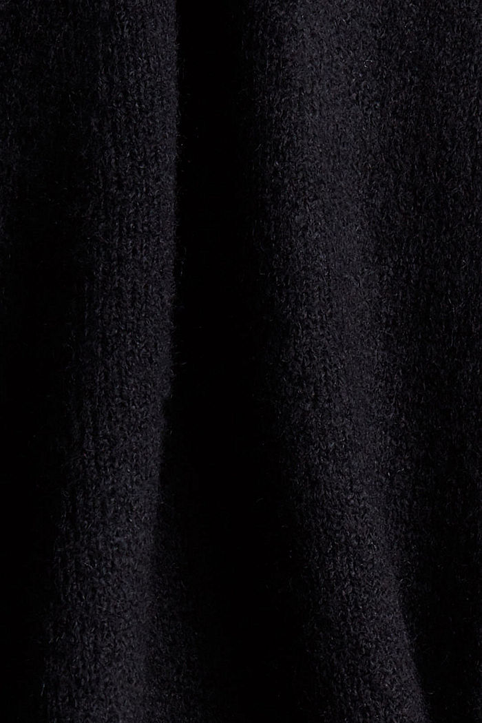 Z wełną: sweter bez rękawów z wycięciem w serek, BLACK, detail image number 4