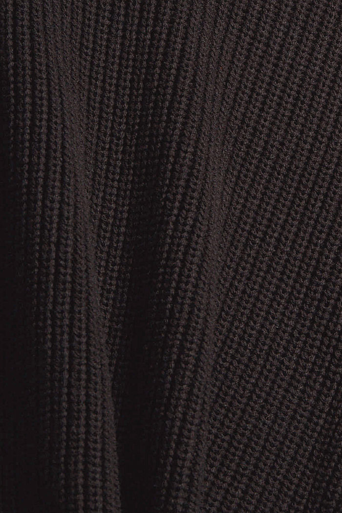 Sweter z balonowymi rękawami z mieszanki z bawełną ekologiczną, BLACK, detail image number 4