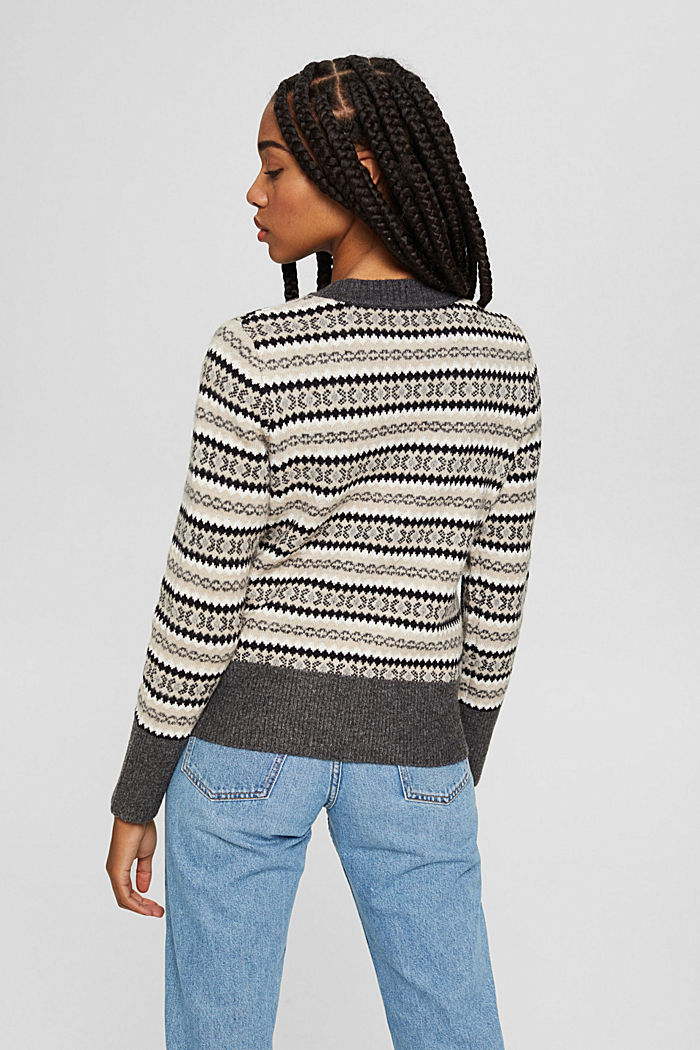 Z wełną: Sweter z norweskim wzorem, GREY, detail image number 3
