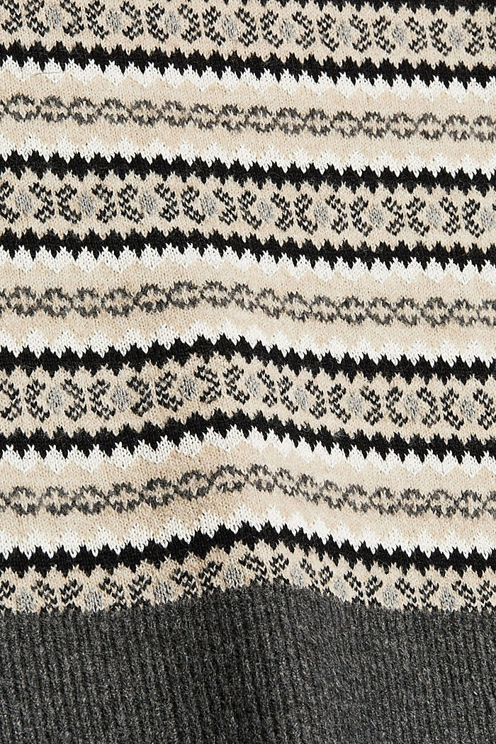 Z wełną: Sweter z norweskim wzorem, GREY, detail image number 4