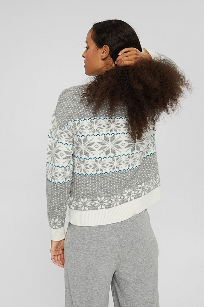 Con lana: Jersey con diseño noruego, GREY, detail image number 3