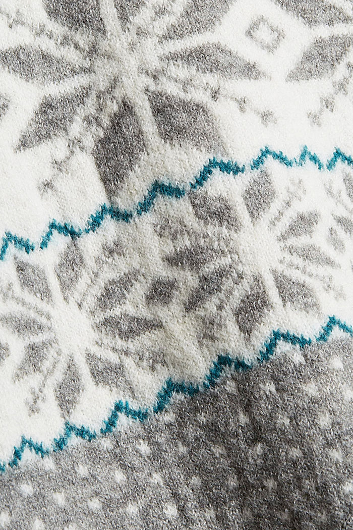 Sisältää villaa: norjalaiskuvioitu neulepusero, GREY, detail image number 4