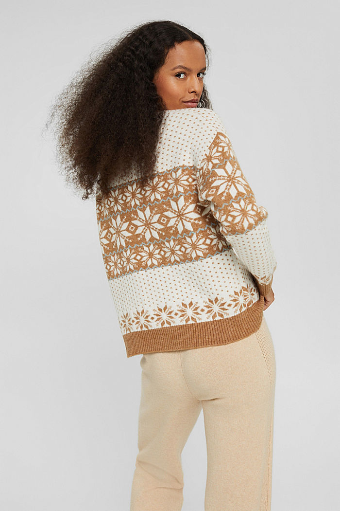 Con lana: Jersey con diseño noruego, OFF WHITE, detail image number 3