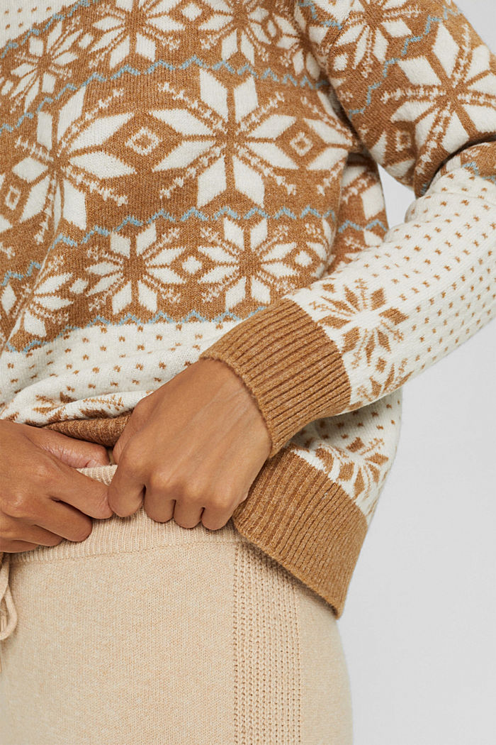 Con lana: Jersey con diseño noruego, OFF WHITE, detail image number 2