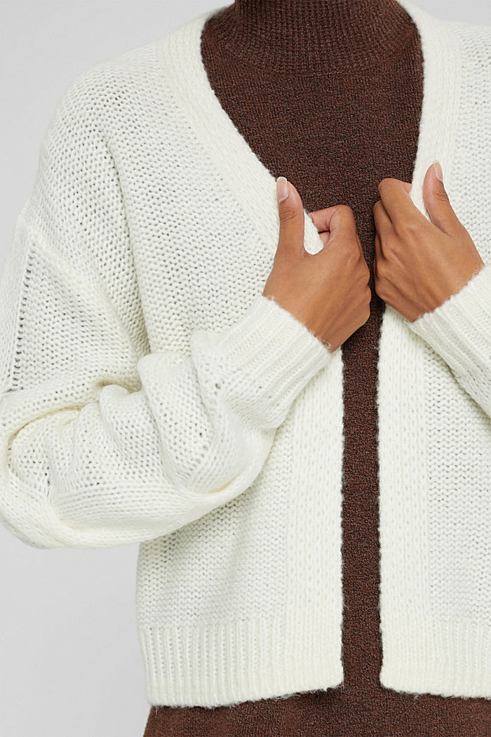 À teneur en laine : le cardigan en maille torsadée, OFF WHITE, detail image number 2