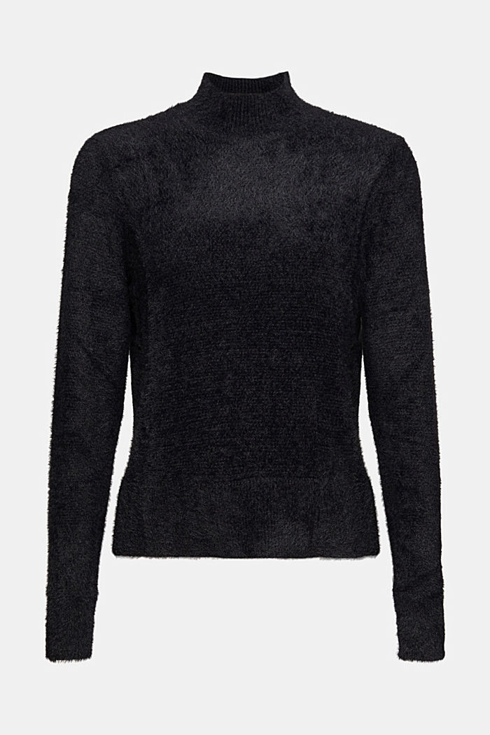 Pullover mit Stehkragen, Bio-Baumwolle, BLACK, detail image number 6