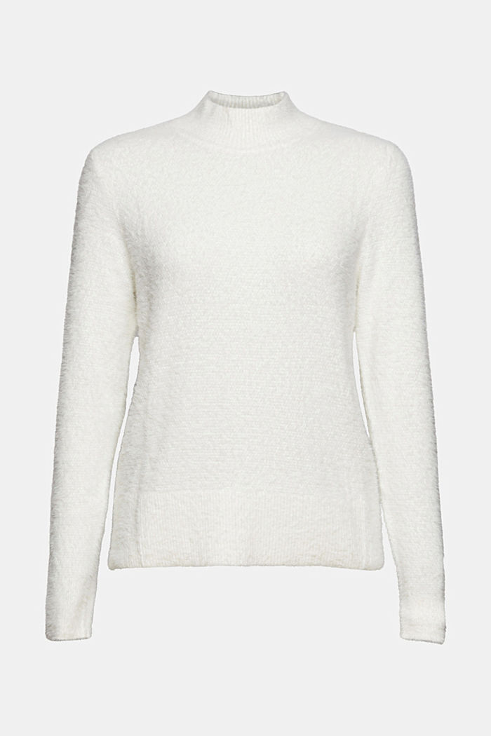 Pullover mit Stehkragen, Bio-Baumwolle, OFF WHITE, overview