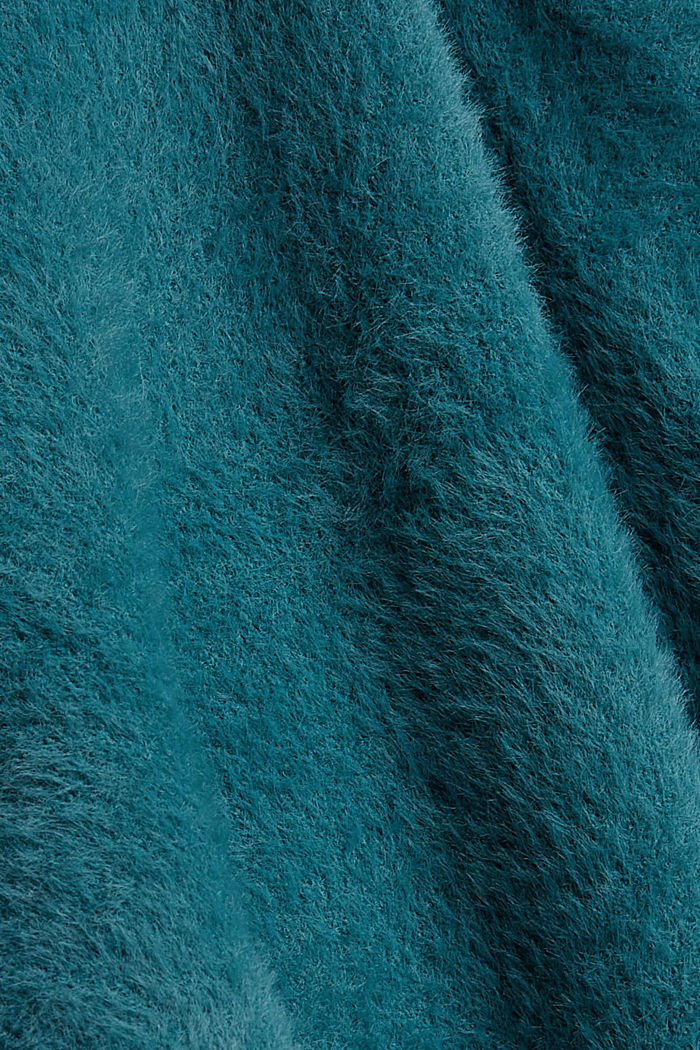 Sweter ze stójką, bawełna ekologiczna, EMERALD GREEN, detail image number 4
