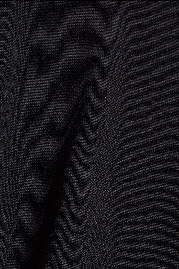Trui met opstaande kraag van biologisch katoen, BLACK, detail image number 4