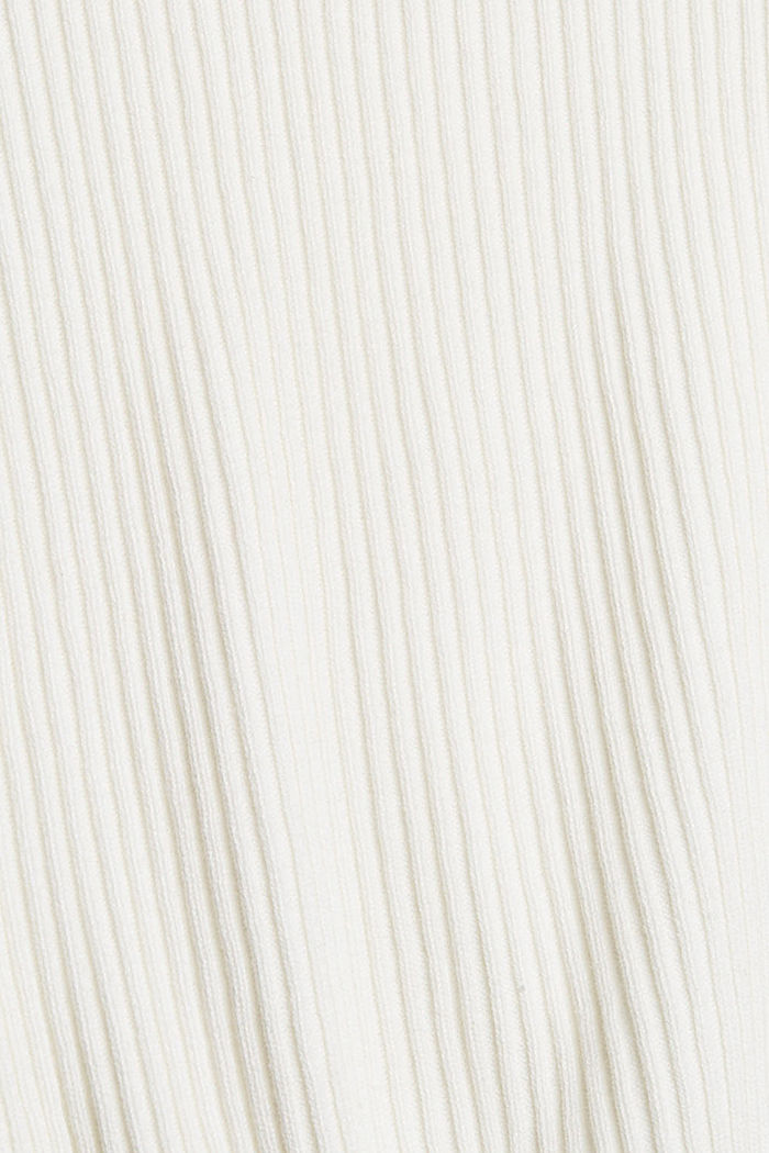 Ribgebreide trui met ballonmouwen, OFF WHITE, detail image number 4