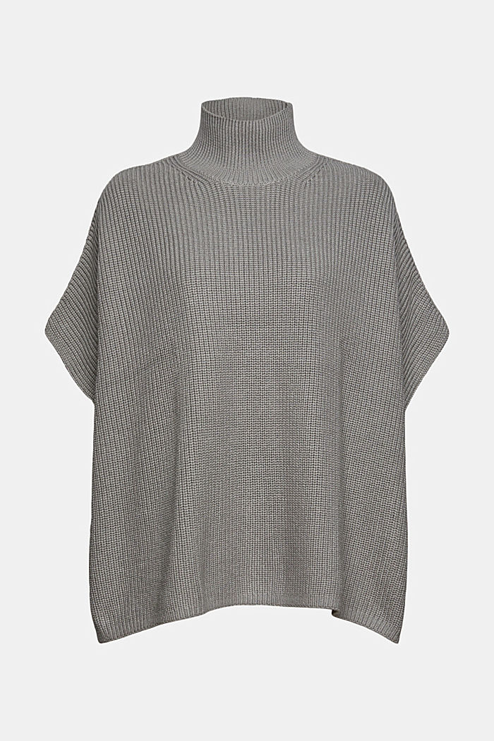 Pull-over en maille à manches courtes, MEDIUM GREY, overview